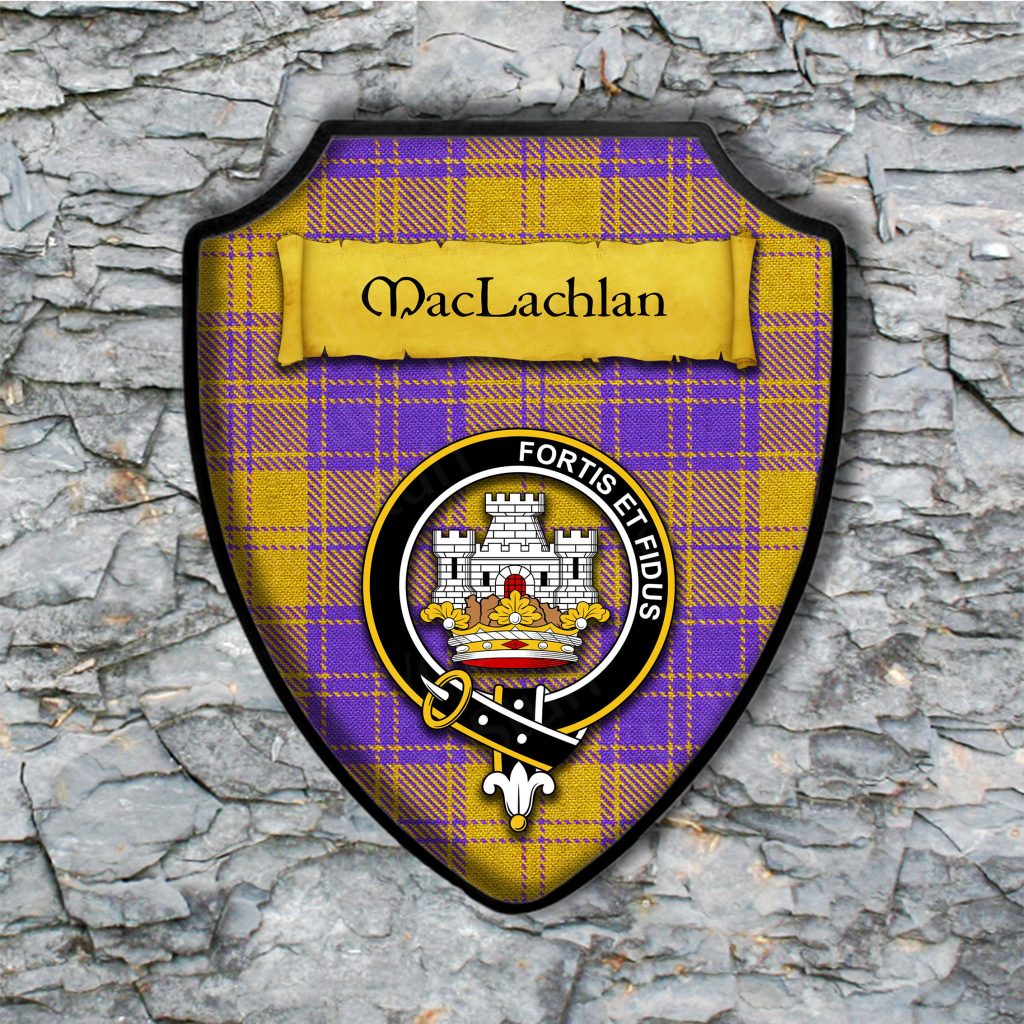 Maclachlan Shield Plaque With Scottish Clan Coat Of Arms Badge On Clan