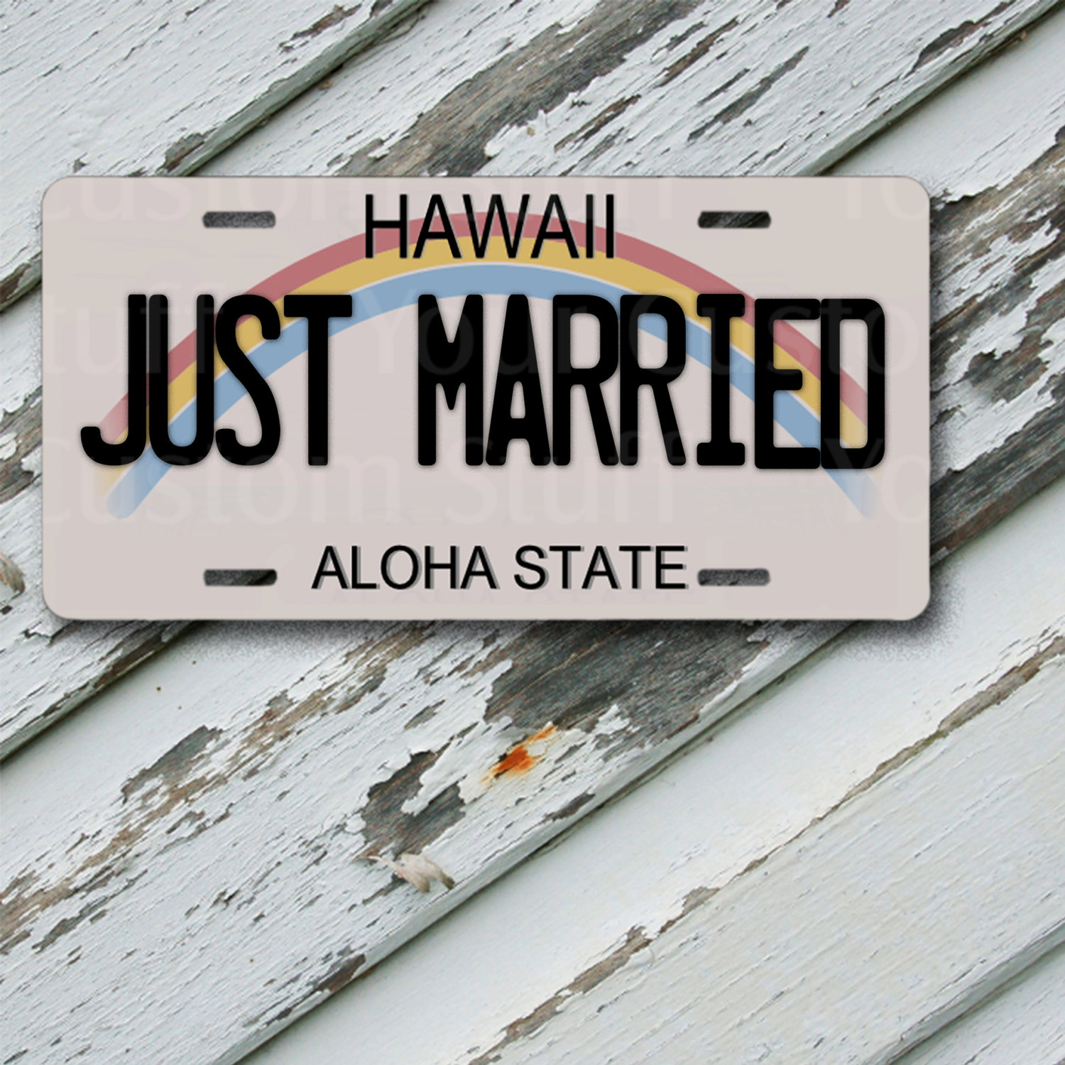 license plate hawaii just married 6 x 12 aluminum vanity license plate your custom stuff license plate hawaii just married 6 x 12 aluminum vanity license plate