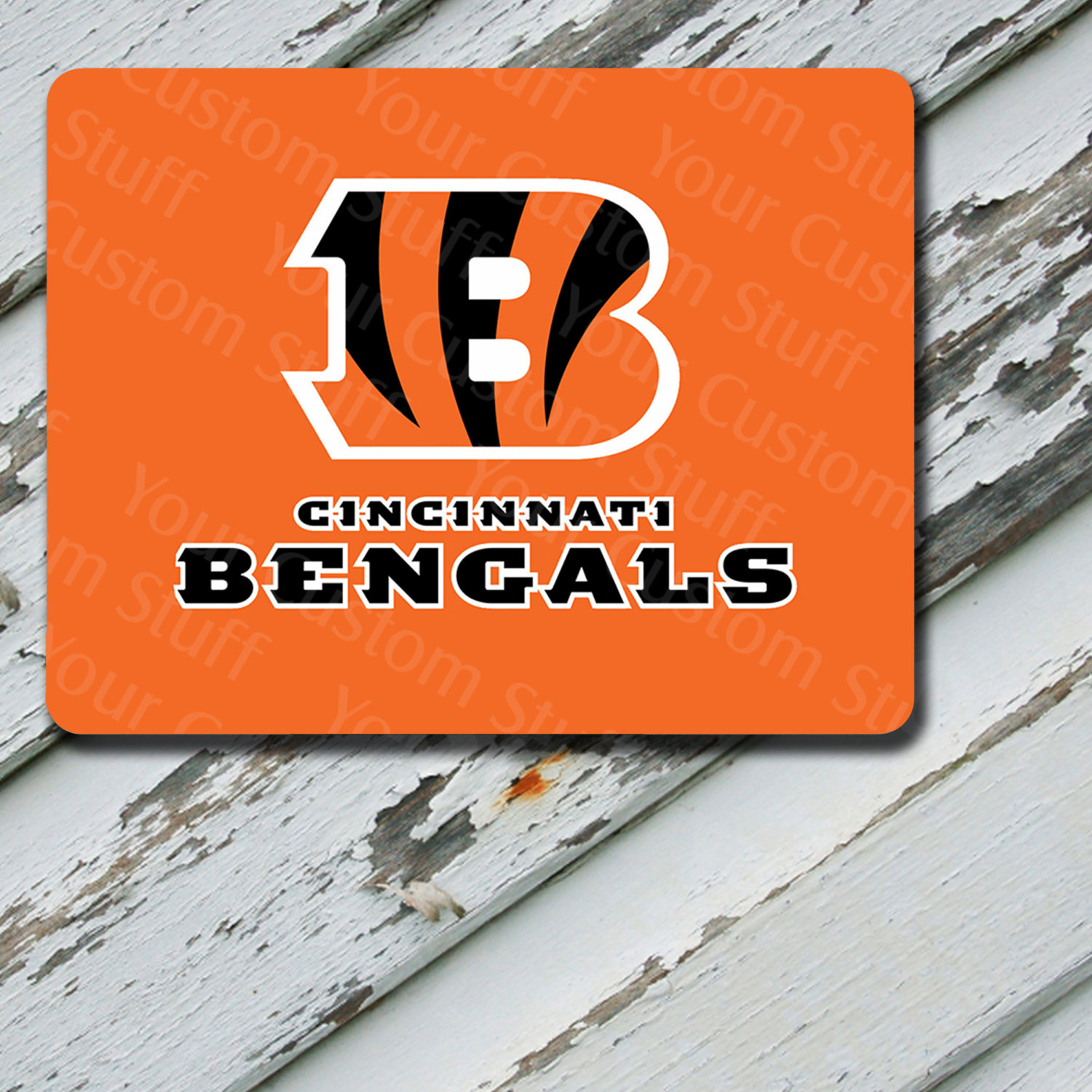 Mousepad Cincinnati Bengals Orange Design On Mousepad Your Custom Stuff