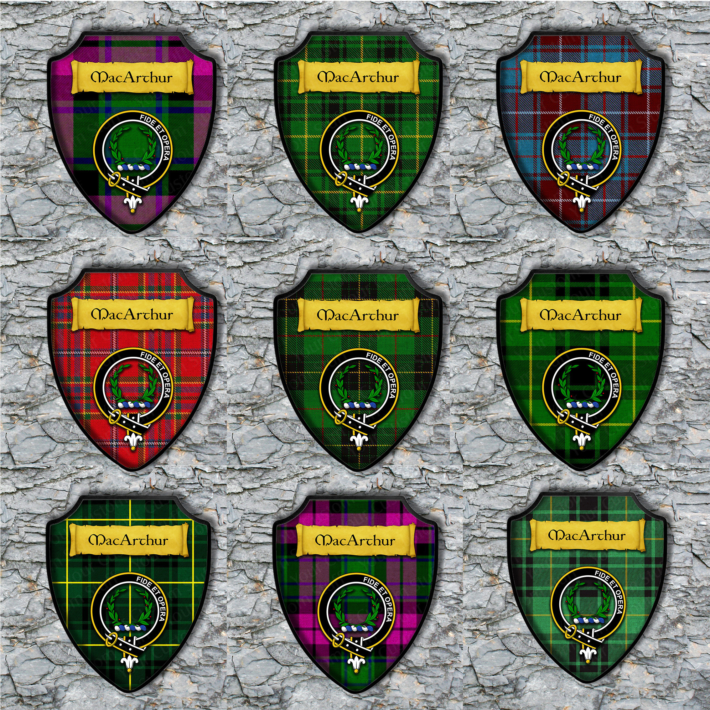 WP/_CLAN/_201 The MACARTHUR Family MacArthur Modern Tartan Metal Wall Plate