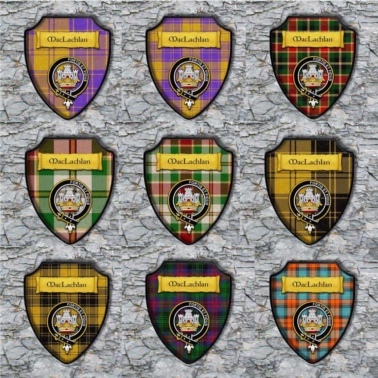 MacLachlan Shield Plaque with Scottish Clan Coat of Arms Badge on Clan ...