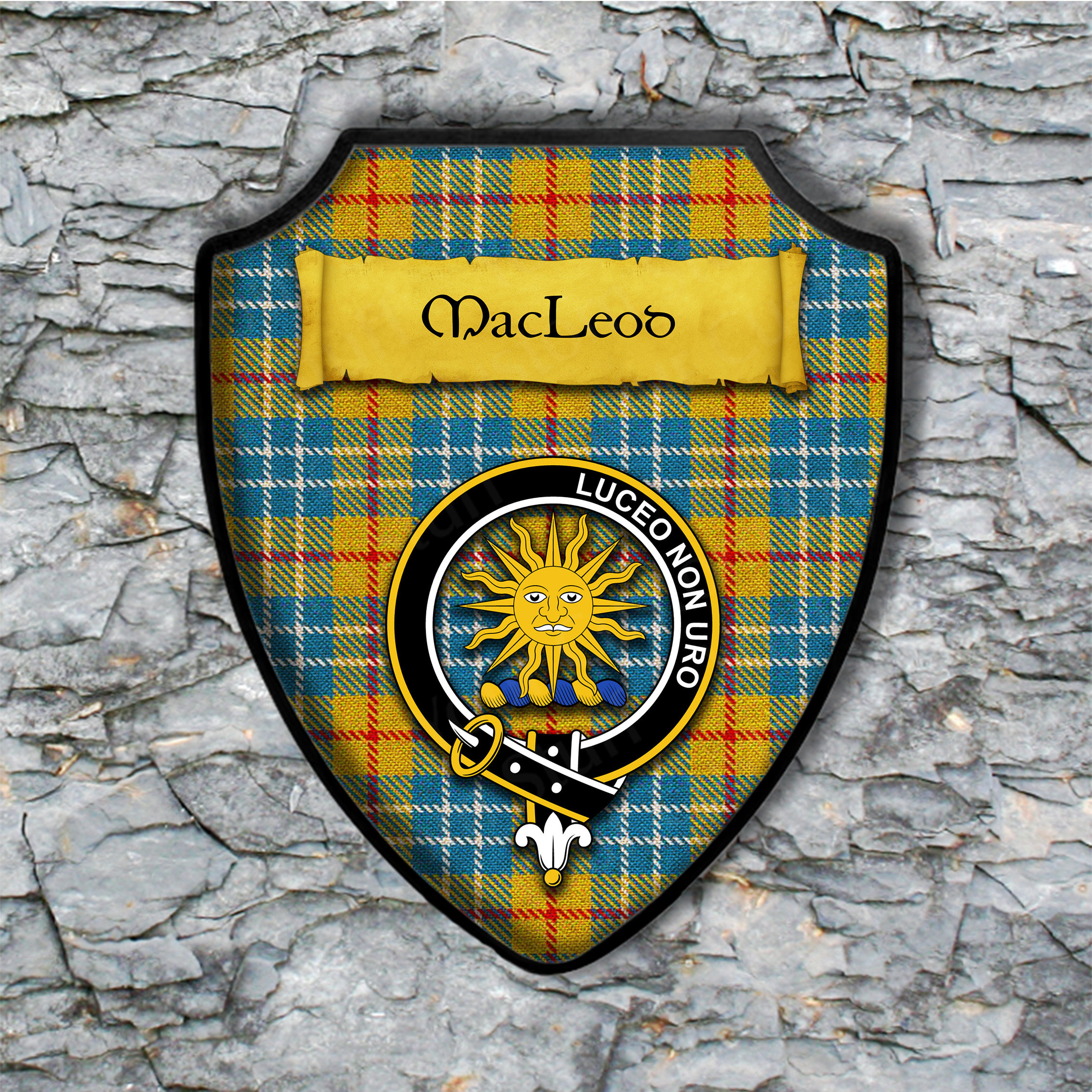 macleod-sun-badge-shield-plaque-with-scottish-clan-coat-of-arms-badge