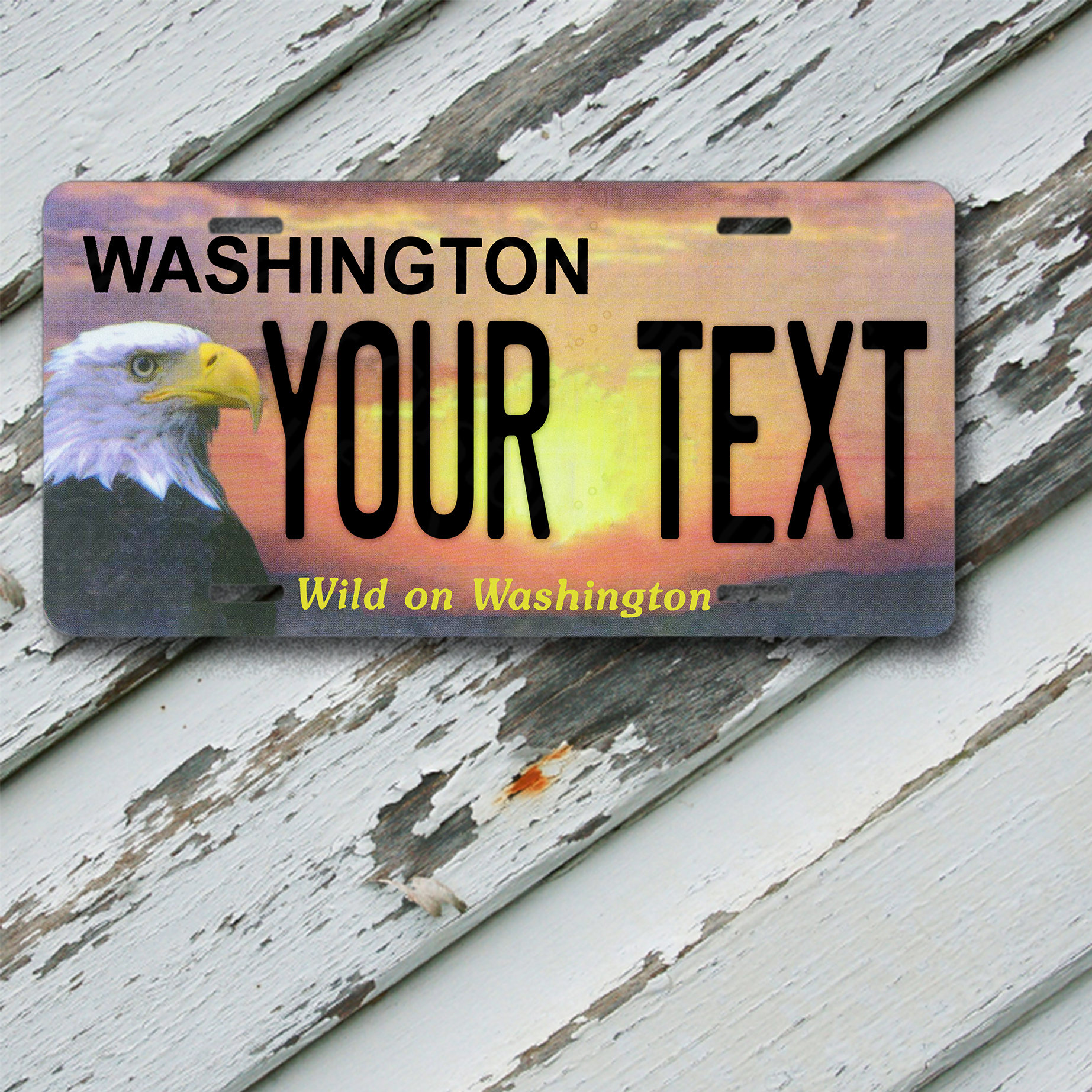 License Plate Washington Wave 2 Wild On State Your Custom Stuff